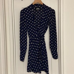 Reformation Polka Dot Wrap Mini Dress